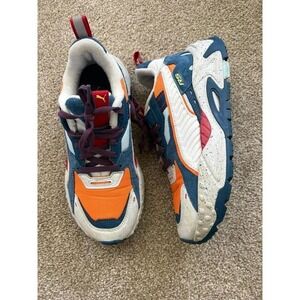 Puma RS Orange White Blue Lace Up Athletic Shoes US Size 4